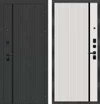 Входная дверь МеталЮр 3К M9 Velluto Bianco вс. Черная 860*2050 L