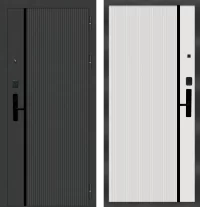 Входная дверь МеталЮр 3К M9 Velluto Bianco вс. Черная Электр. замок Dircode S-11 860*2050 L