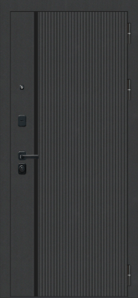 Входная дверь МеталЮр 3К M9 Velluto Bianco вс. Черная 860*2050 L