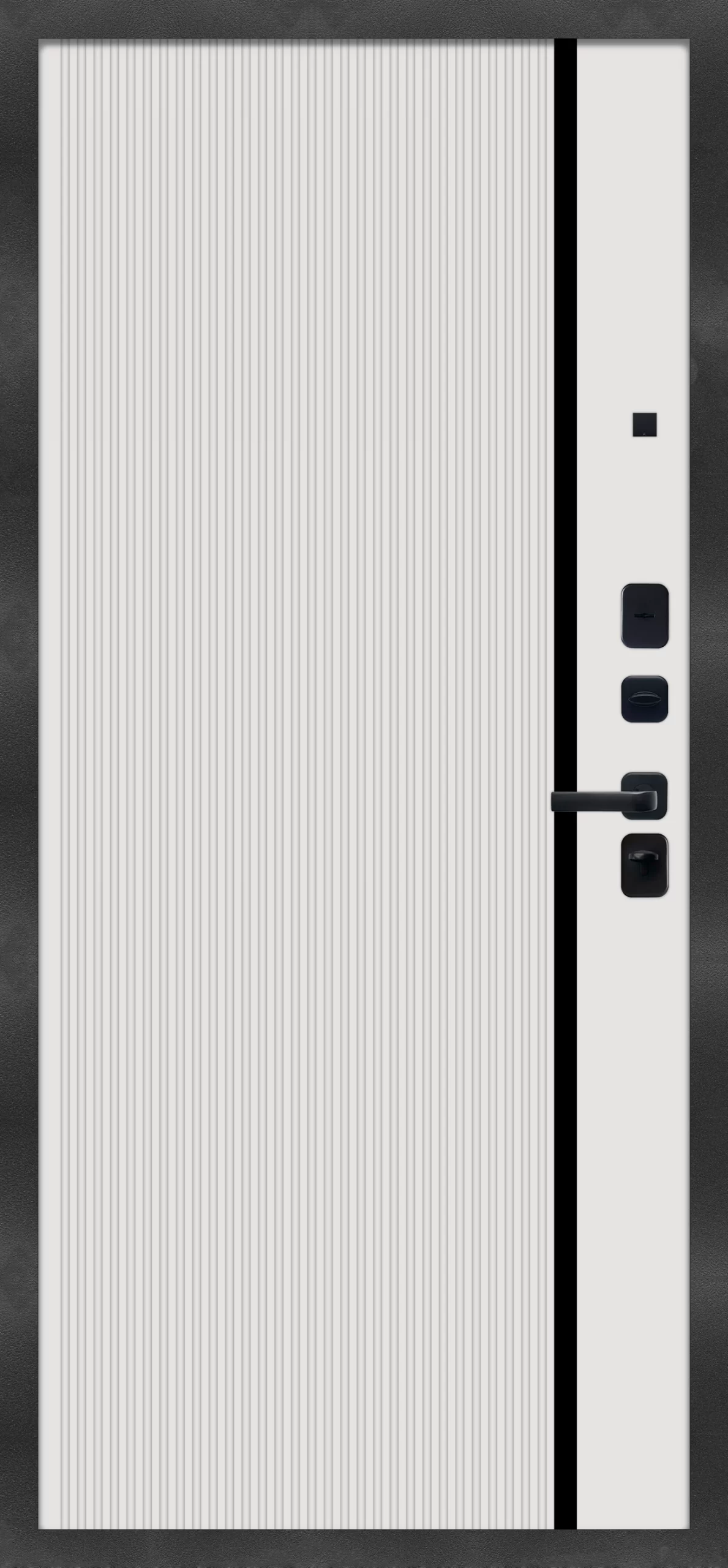 Входная дверь МеталЮр 3К M9 Velluto Bianco вс. Черная 860*2050 R
